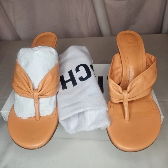 Schutz Willow Sandal In Sunset Orange NIB sz 8.5B Retail $128 Hard To Find - Picture 2 of 4